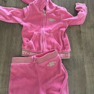 Juicy Couture Pink Velour Pajama Set Cozy Loungewear